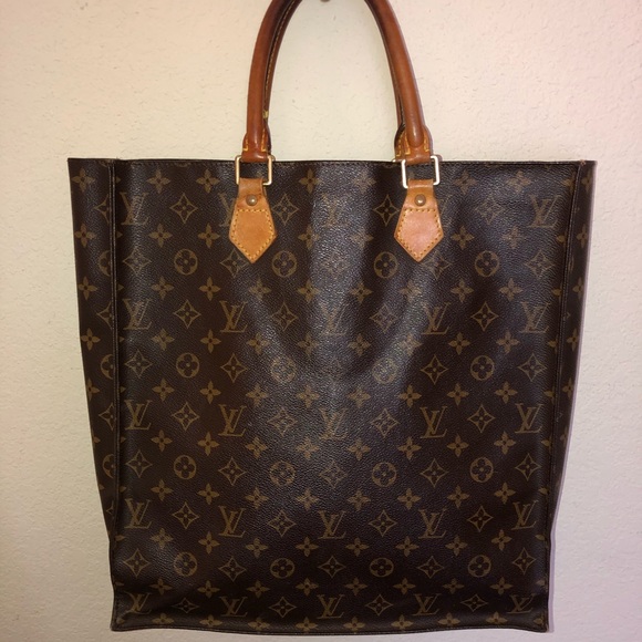 Louis Vuitton Monogram Sac Plat Shoppers Tote Bag - Picture 1 of 8